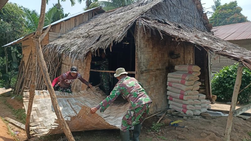 Hari ke-4, Satgas TMMD ke-121 Kodim 0204/DS Mulai Bongkar RTLH Mintar Tarigan