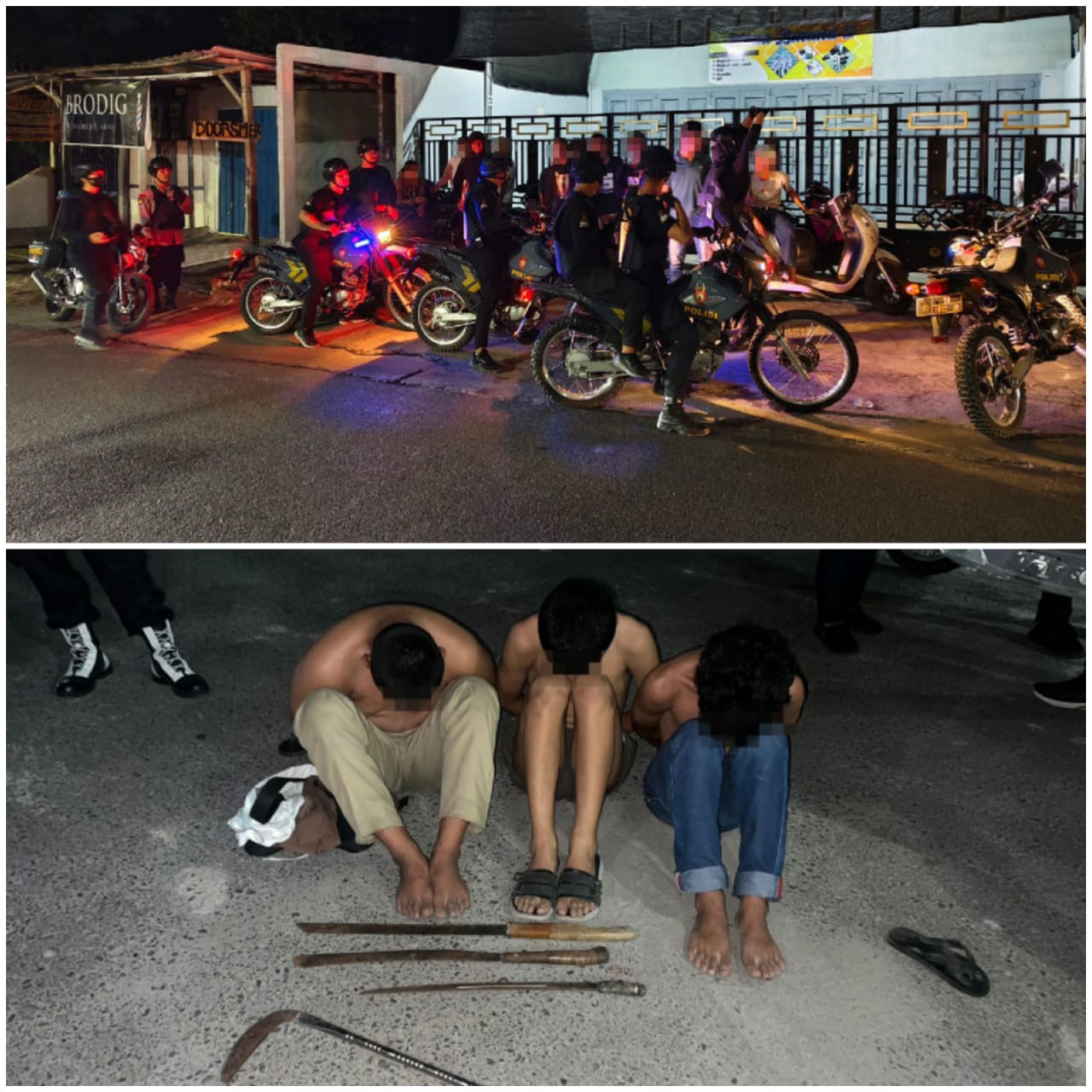 Polres Pematangsiantar Laksanakan KRYD Hingga Subuh, Tiga Pemuda Bawa Sajam Berhasil Diamankan