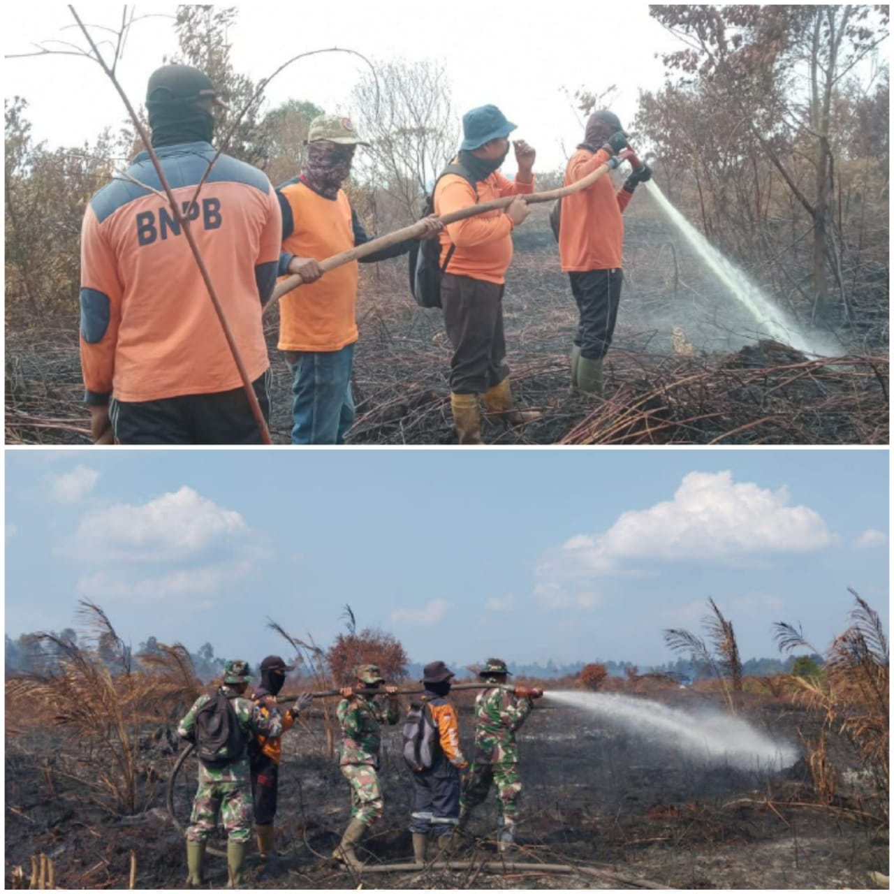 Tim Gabungan Inhu Masih Berjuang Padamkan Api dan Pendinginan 