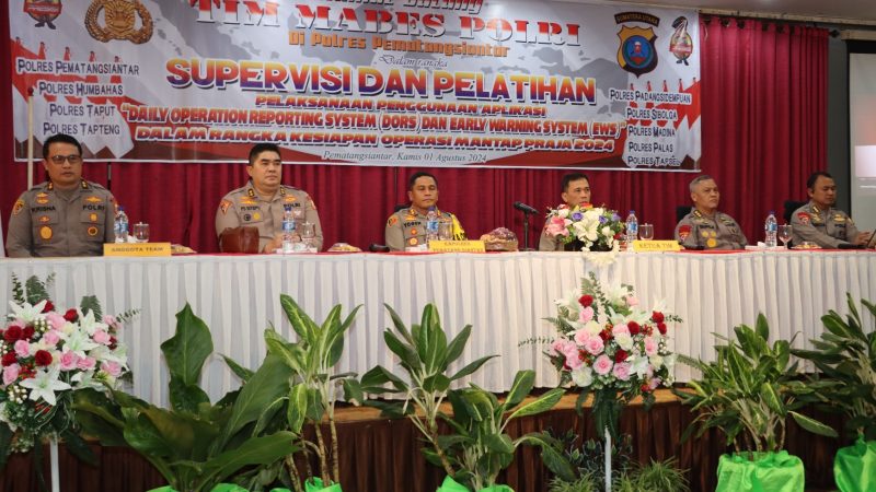 Polres Pematangsiantar Sambut Tim Supervisi Pelatihan Aplikasi Dors dan Ews Mabes Polri