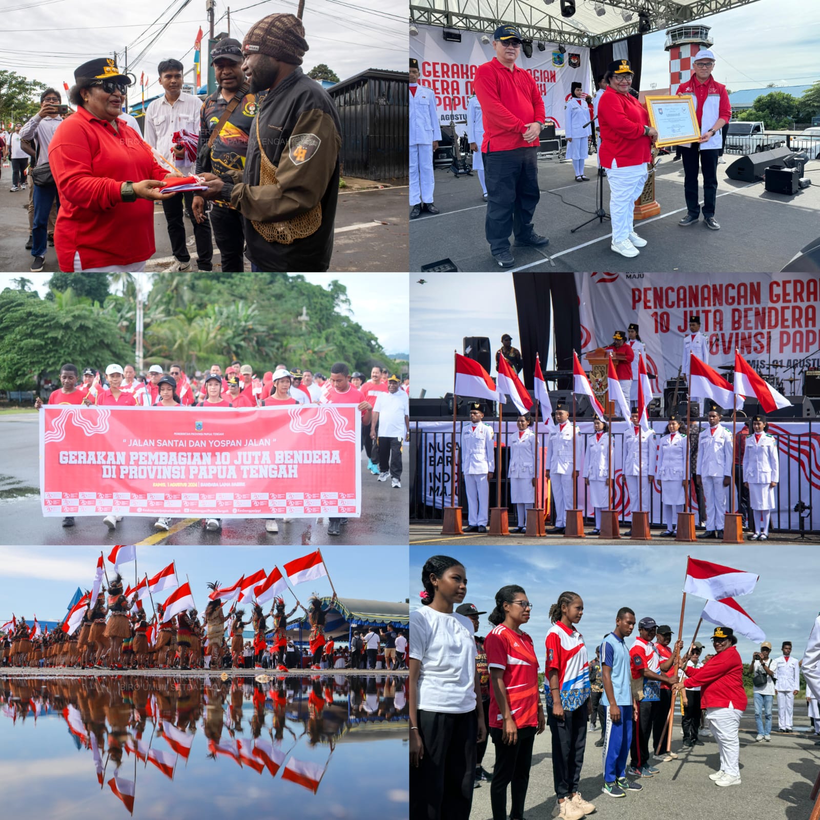 Sambut HUT Ke-79 RI, Pemprov Papua Tengah Bagikan 10.000 Bendera dan Gelar Pesta Rakyat