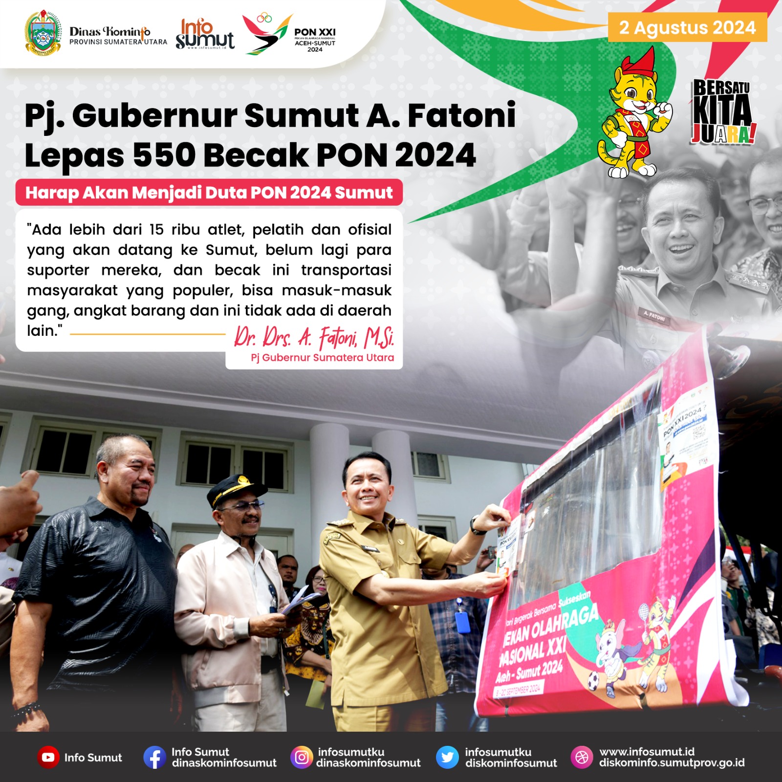 80 Tahun Lagi Sumut Baru Dapat Giliran Jadi Tuan Rumah PON, Pj Gubsu : Sekarang Mari Kita Sukseskan