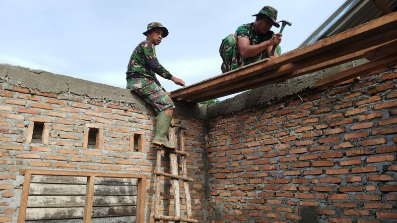 Terus Dipacu, Satgas TMMD 121 Kodim 0204/DS Mulai Bangun Resplang RTLH