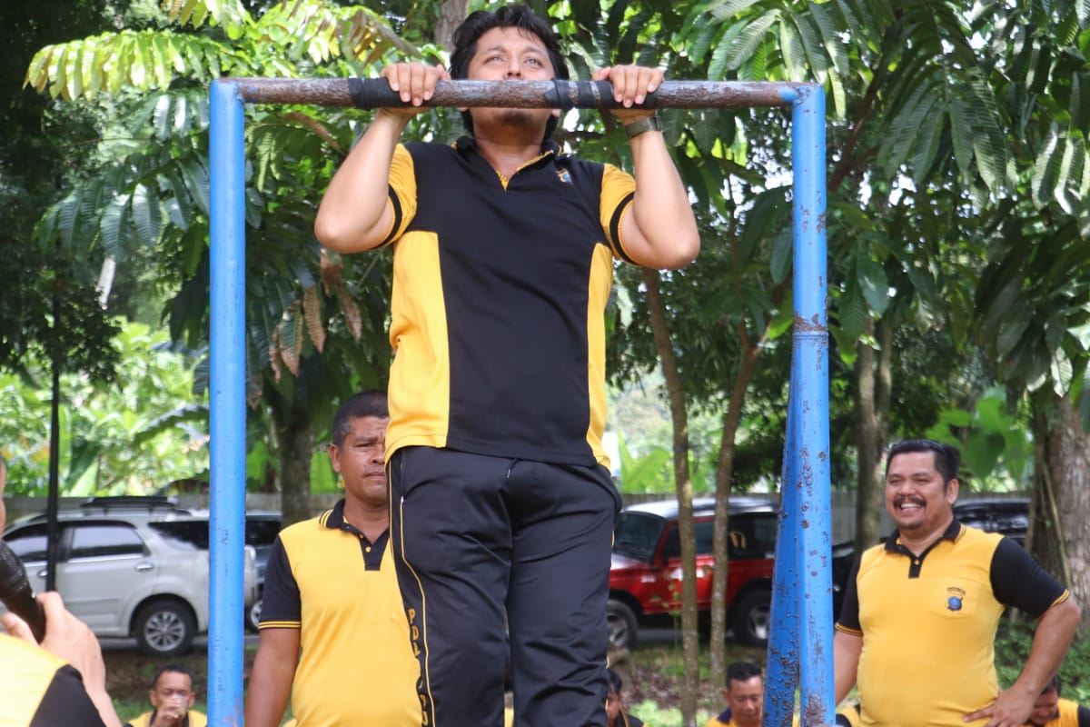 Kapolres Langkat Pantau dan Ikut Kegiatan Kesamaptaan Jasmani Berkala