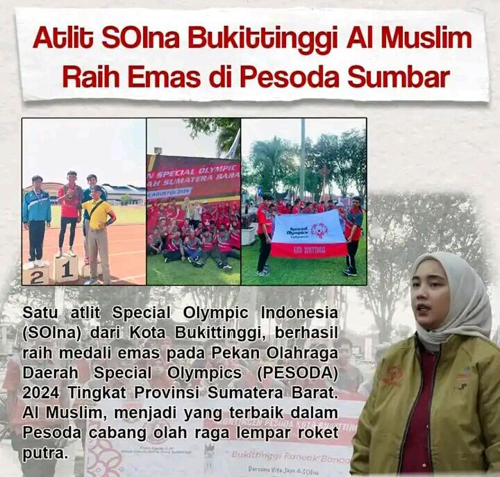Atlit SOIna Bukittinggi Al Muslim Raih Emas di Pesoda Sumbar