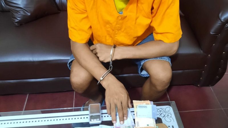 Pria (29) Warga Padang Tualang Ditangkap Sat Reskrim Polsek Tanjung Pura.