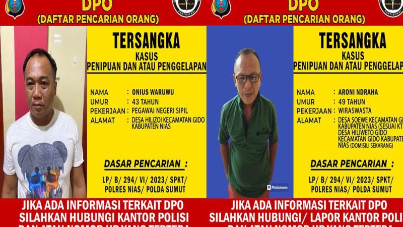 Oknum PNS Asal Kabupaten Nias Di Buru Polisi