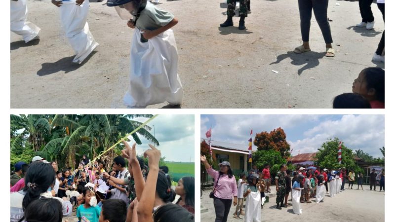 Lomba HUT ke-79 RI, Babinsa dan Warga Semarakkan Lokasi TMMD
