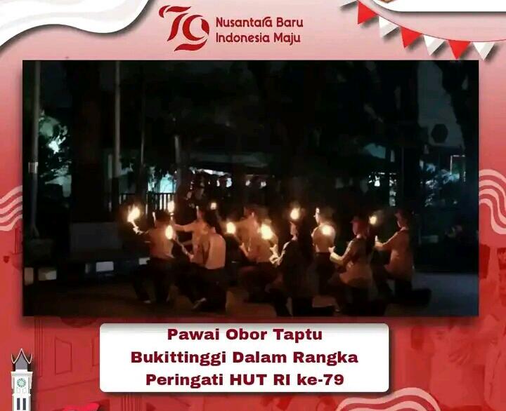 Dalam Rangka HUT RI ke 79, Pemko Bukittinggi Gelar Pawai Obor Taptu