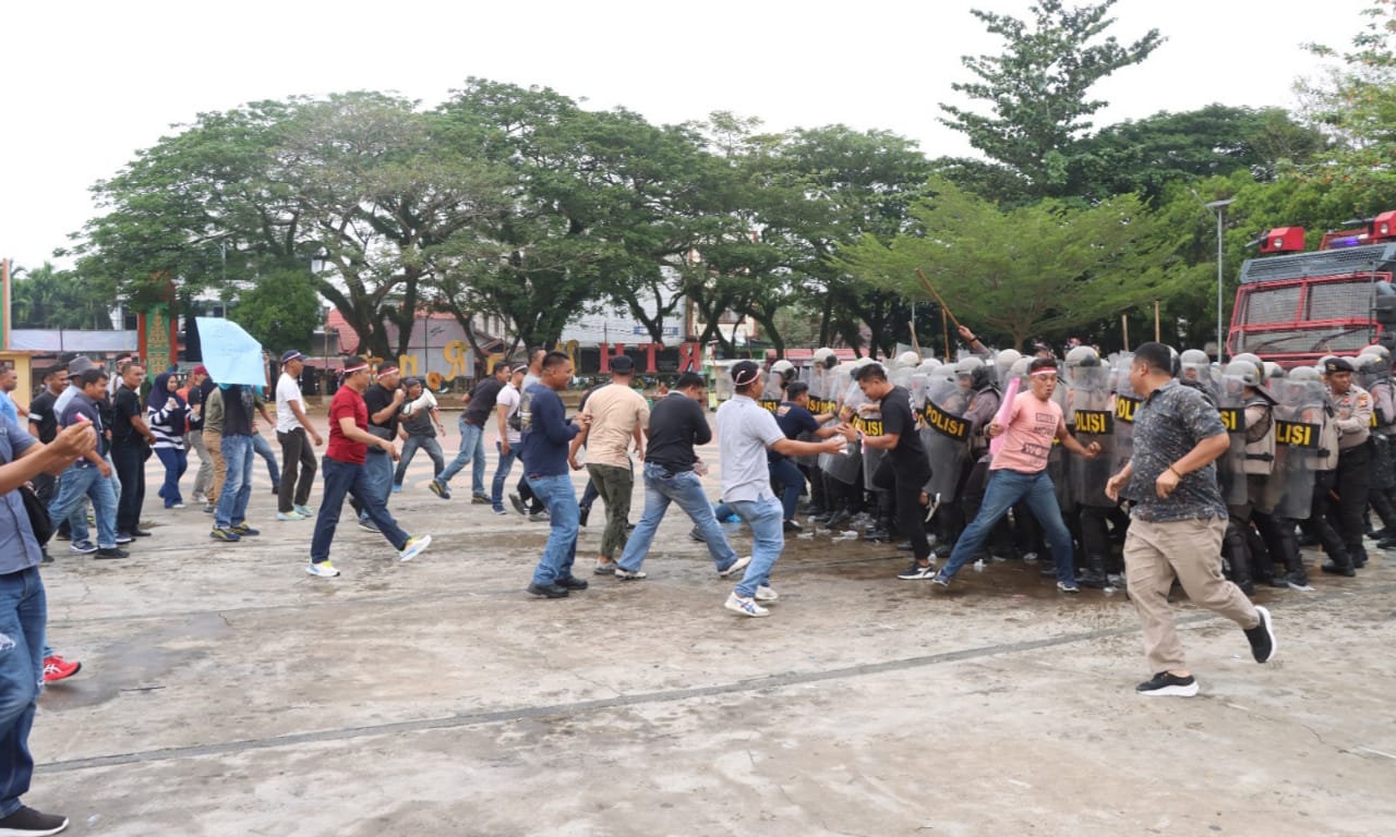 Siap Hadapi Pilkada, Polres Inhu Gelar Sumulasi Sispamkota 