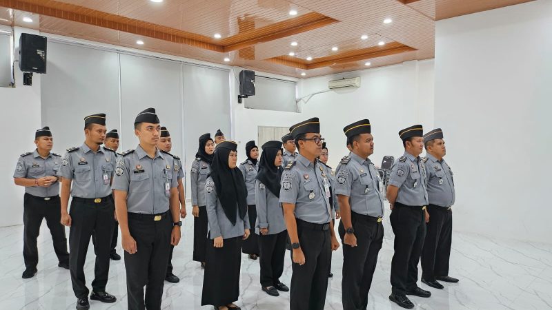 Siap Dukung Menkumham yang Baru, Jajaran Rutan Cipinang Ikuti Apel Pagi Bersama