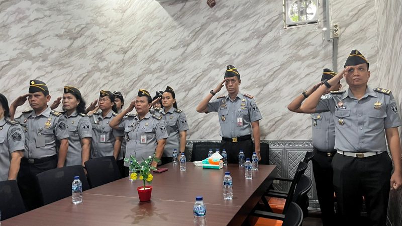 Jajaran Lapas Pemantangsiantar Ikuti Apel Bersama Menteri Hukum dan HAM Supratman Andi Agtas Secara Virtual