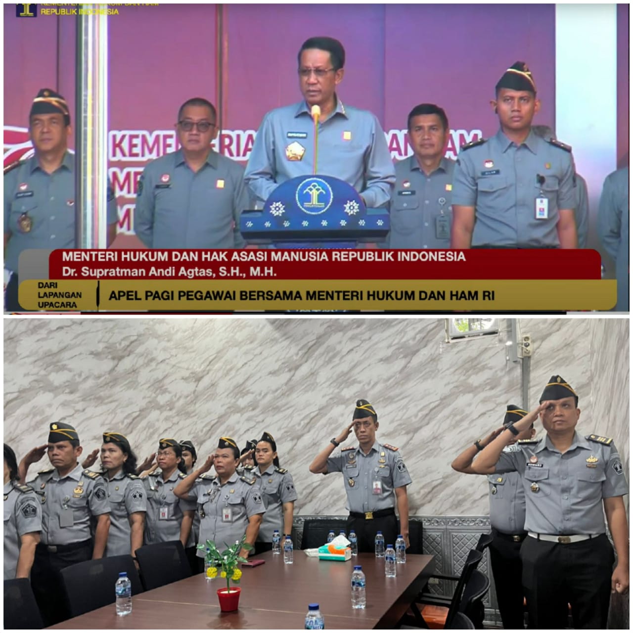 Menuju Era Baru Bersama Menkumham Baru, Jajaran Lapas Pematangsiantar Turut dalam Apel Pagi Bersama