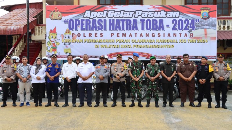 Tanda Dimulainya Ops Hatra Toba Tahun 2024, Kapolres Pematangsiantar Sematkan Pita Operasi