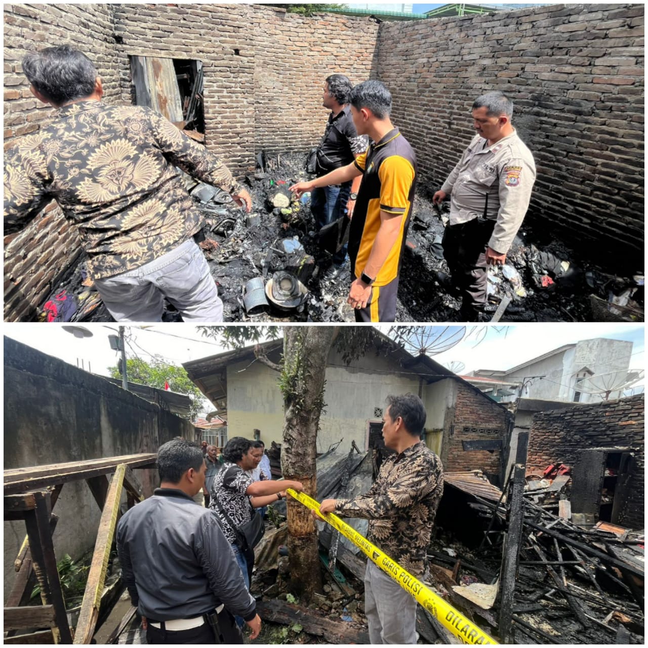 Kebakaran Rumah di Jalan Madura Bawah, Polsek Siantar Barat Lakukan Olah TKP
