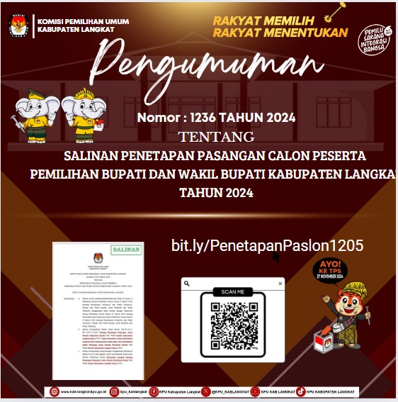 KPU Kab.Langkat Tetapkan Dua Paslon Bupati dan Wakil Bupati Dalam Pilkada Serentak 2024