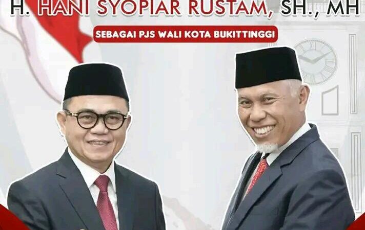 Hani Syopiar Rustam Dilantik Sebagai Pjs Wali Kota Bukittinggi