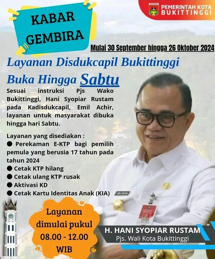 Kabar Gembira, Layanan Dukcapil Dibuka Hingga Sabtu