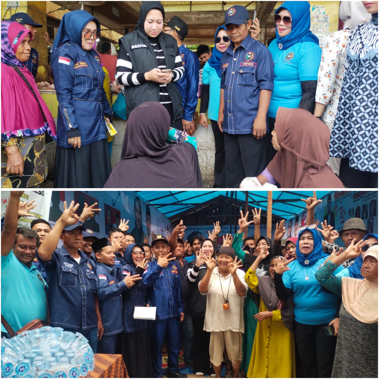 Cabup  03 ” READY ” Belusukan Jemput Aspirasi Pedagang Pasar Kota Rengat Inhu
