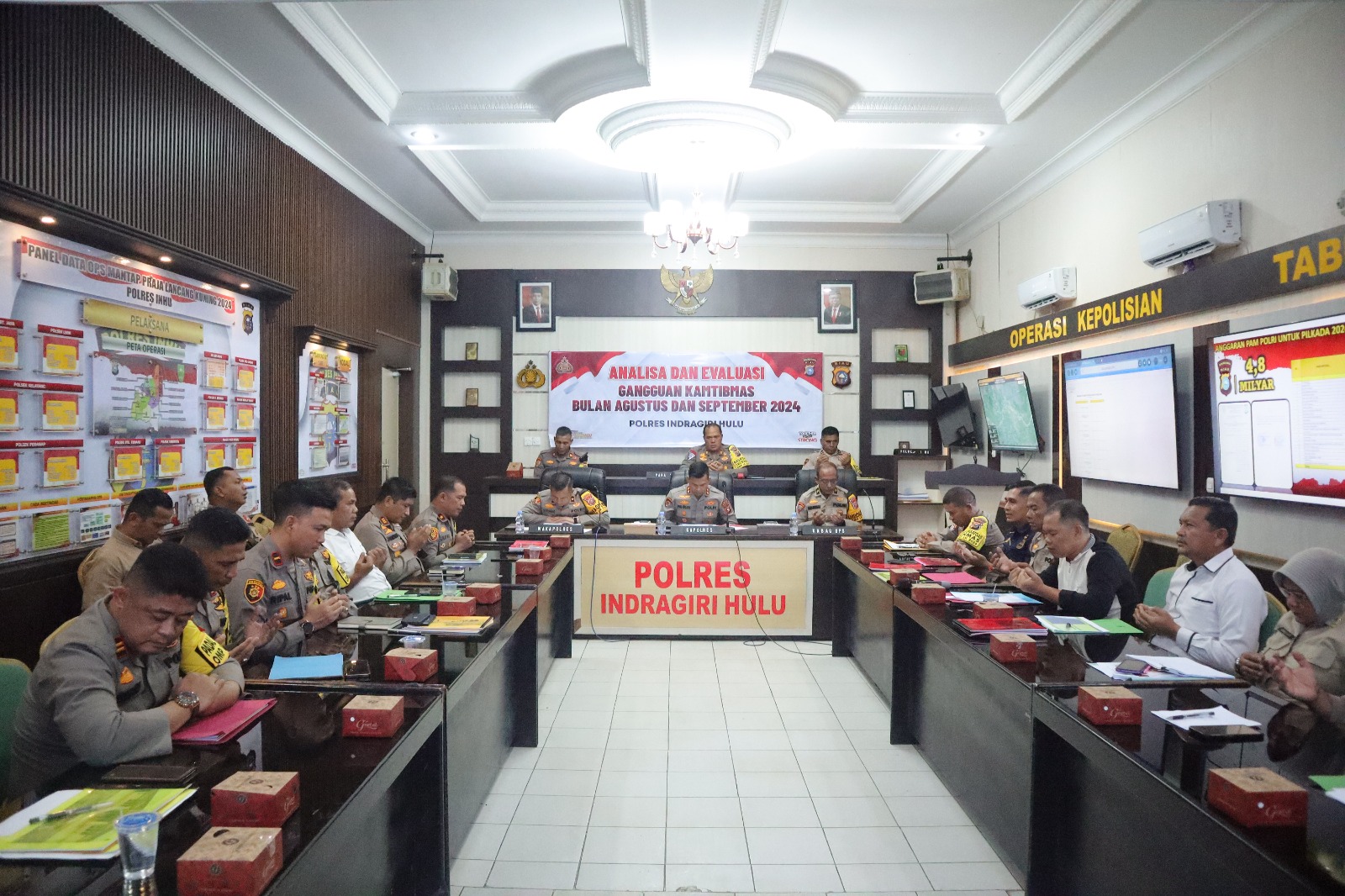 Pilkada Setentak, Kapolres Inhu : Ingatkan Seluruh Jajaran Agar Jaga  Netral dan Fokus Pengamanan