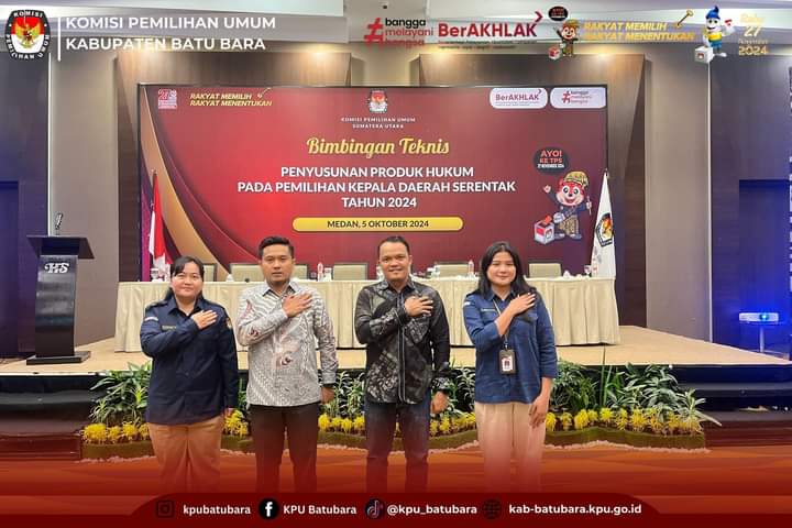 KPU Batu Bara Hadiri Bimtek Tentang Penyusunan Produk Hukum Pada Pilkada Serentak Tahun 2024