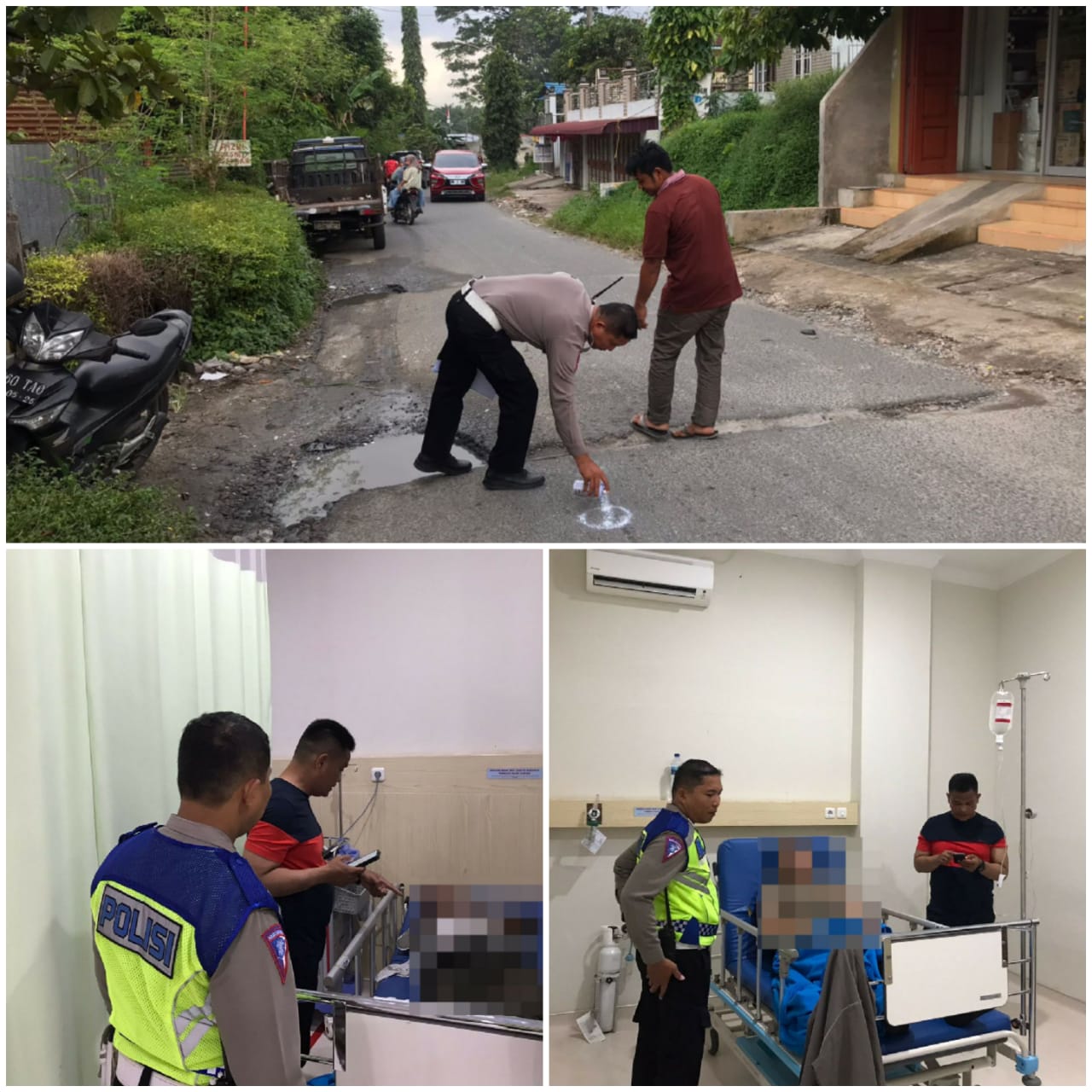 Tabrakan di Jalan Darussalam, Unit Gakkum Sat Lantas Polres Pematangsiantar Cek TKP