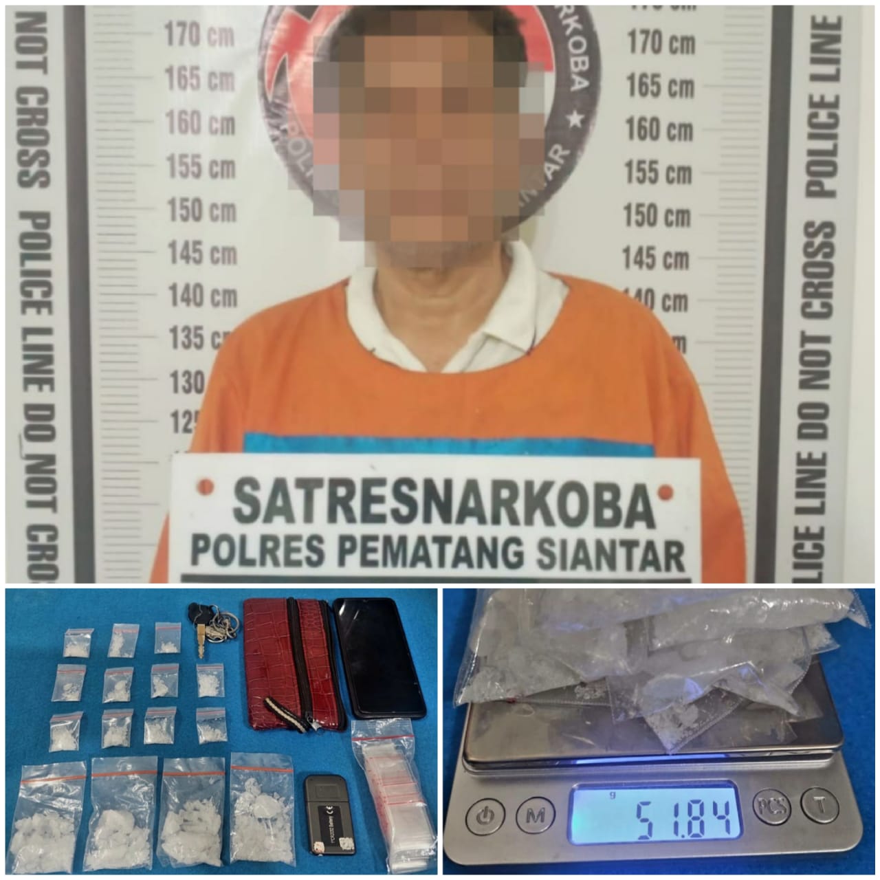 Polres Pematangsiantar Tangkap Pemilik Sabu 51,84 Gram Dirumahnya