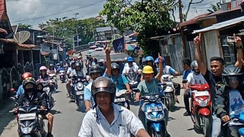 Ratusan Becak Motor Gelar Pawai Sosialisasikan Paslon Karya Bate’e & Yunius Larosa