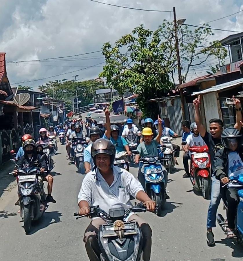 Ratusan Becak Motor Gelar Pawai Sosialisasikan Paslon Karya Bate’e & Yunius Larosa