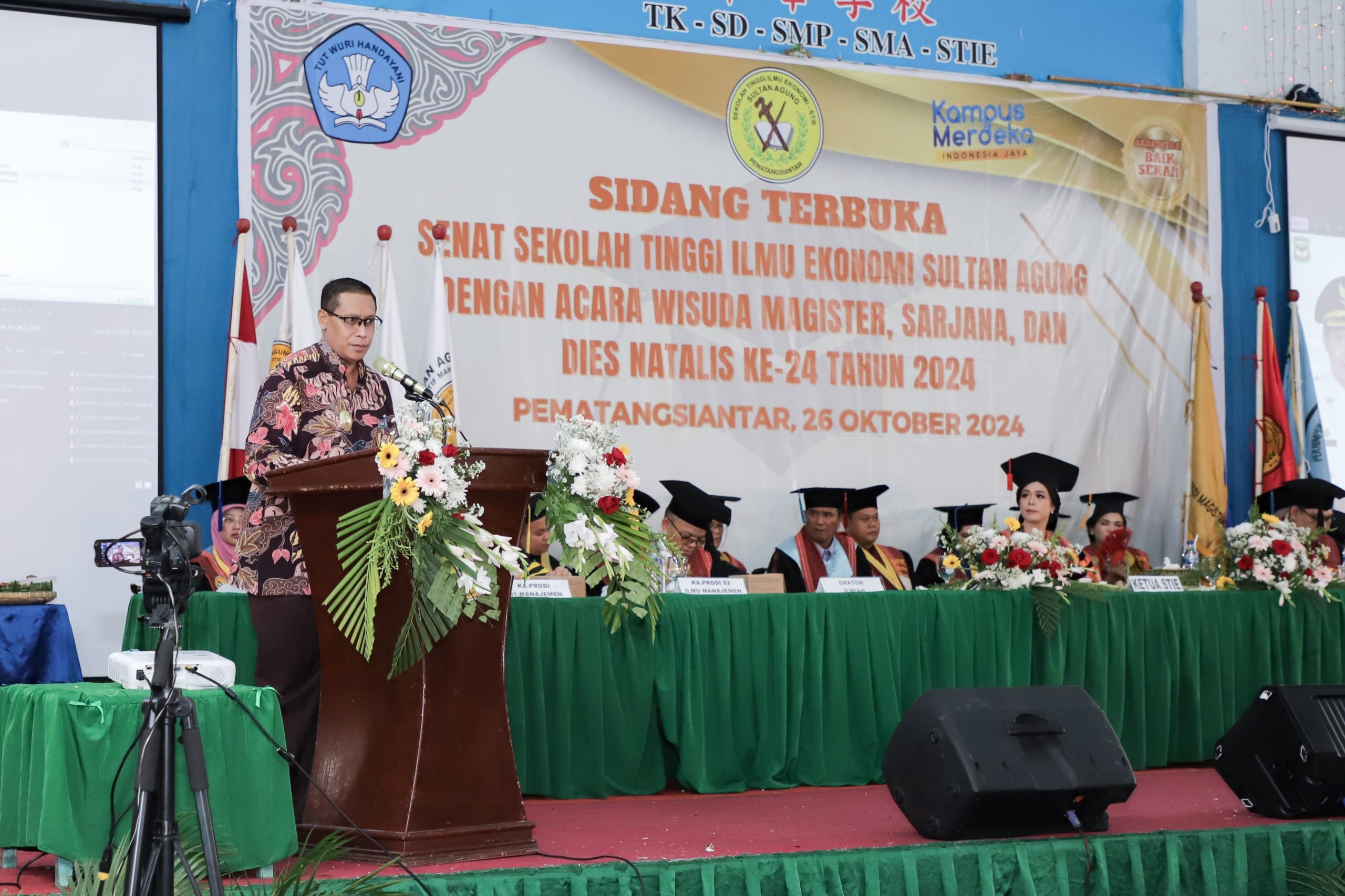 Pjs Wali Kota Pematangsiantar Hadiri Acara Wisuda Magister, Sarjana, dan Dies Natalis ke-24 Perguruan Sultan Agung