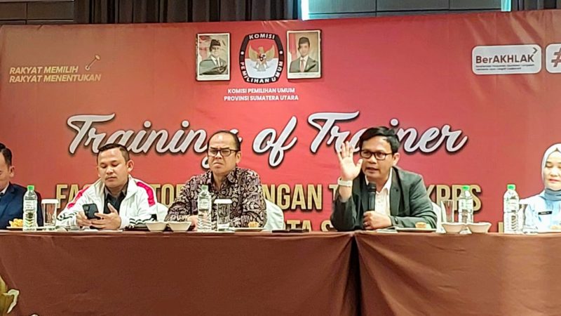 Siapkan KPPS, KPU Sumut Gelar Training of Trainer kepada KPU Kabupaten dan Kota