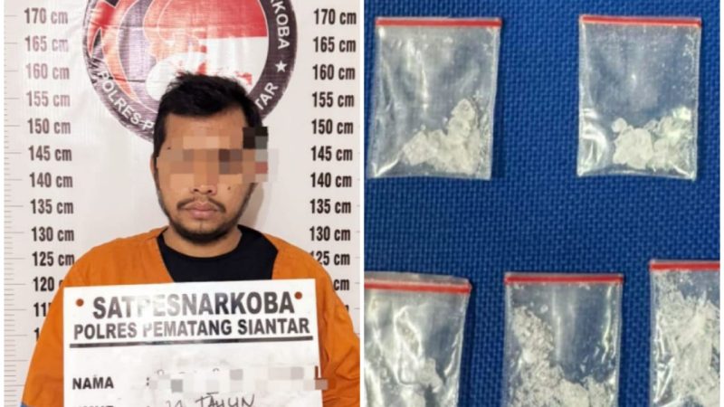 Polres Pematangsiantar Bekuk Pria Pemilik 5 Paket Sabu