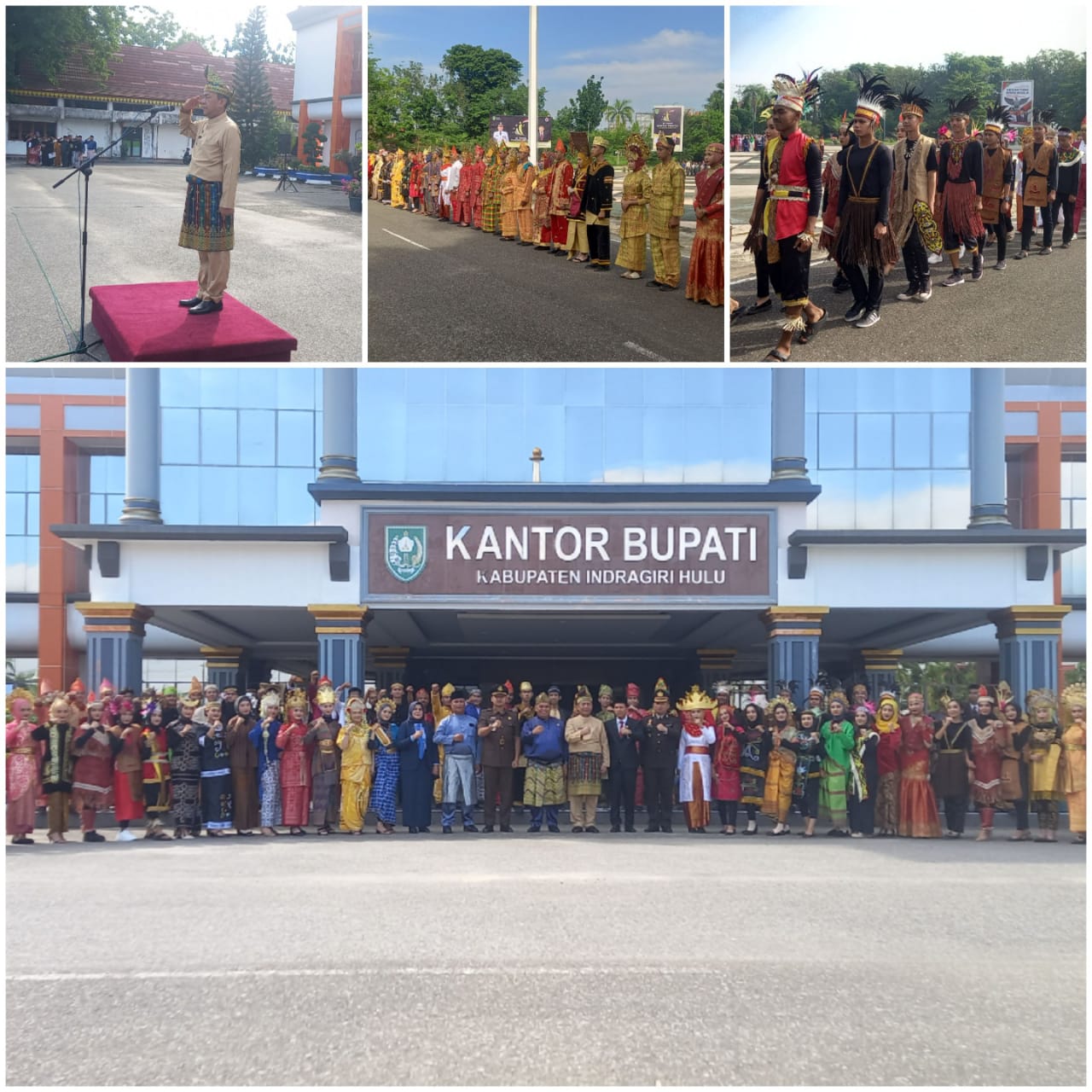 Tampilan Parade Budaya Pakaian Adat Nusantara, Pemkab Inhu Gelar Peringatan Hari Sumpah Pemuda