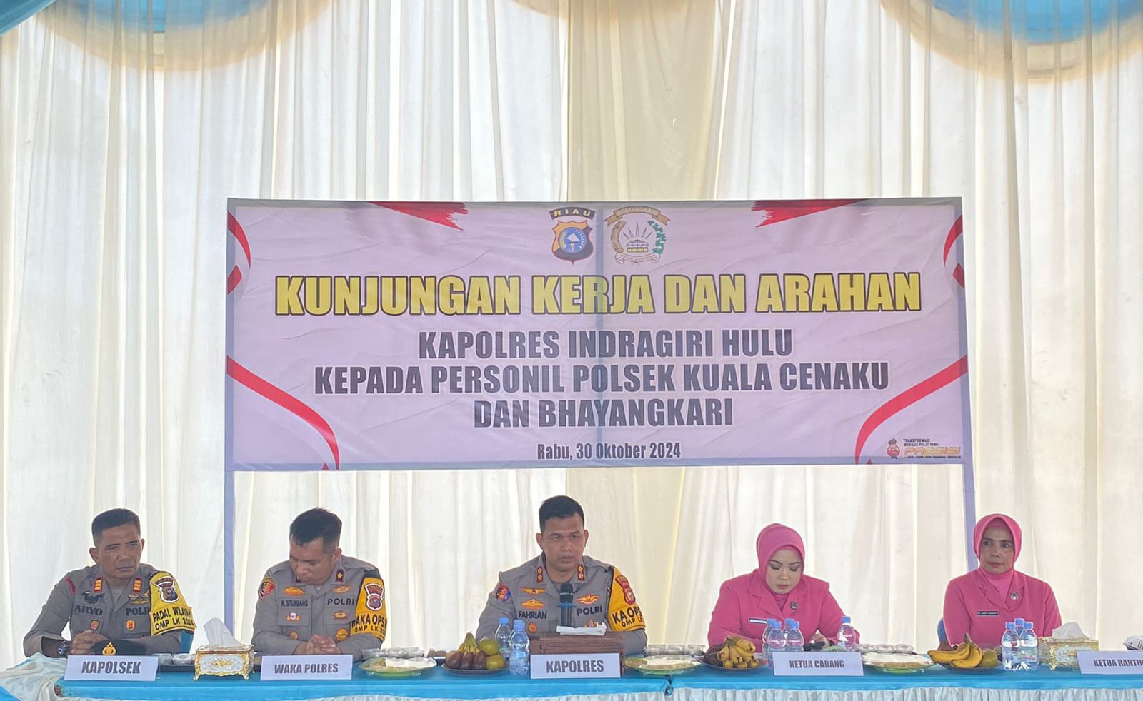 Kapolres Inhu Kunjungi Kuala Cenaku, Ingatkan Bhayangkari Aktif di Pilkada