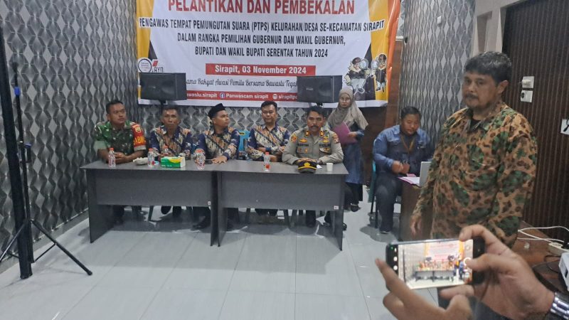 Kapolsek Kuala Polres Langkat Hadiri Pelantikan dan Pembekalan pengawas PTPS Pilkada 2024