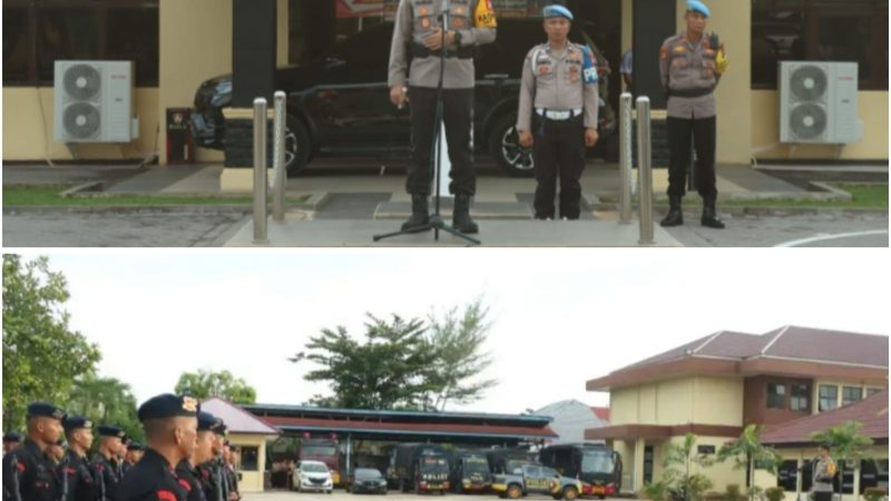 Apel Pengamanan Persiapan Pilkada ” Polda Turunkan 2 Pleton Satuan Brimob Bantuan Kendali Operasi ( BKO ) Ke Polres Inhu