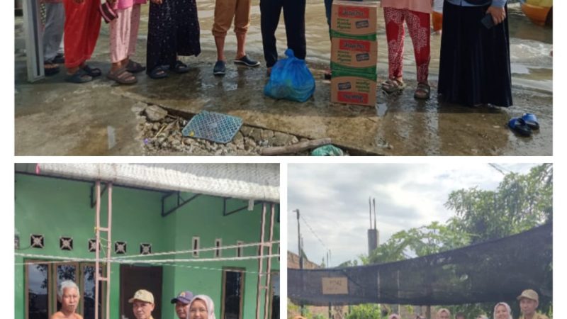 Peduli Warga Terdampak Banjir, Kades Indra Bersama Ketua PKK Berikan Bantuan Sembako