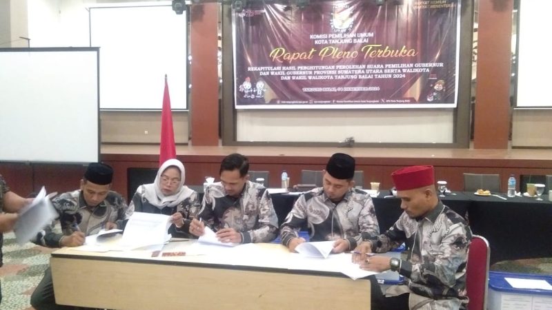 KPU Tanjungbalai Tetapkan Hasil Rekapitulasi Walikota Dan Wakil Walikota