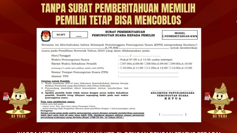 KPU Medan Himbau Warga Tidak Ada Undangan (Formulir C) Dapat Menggunakan KTP di TPS