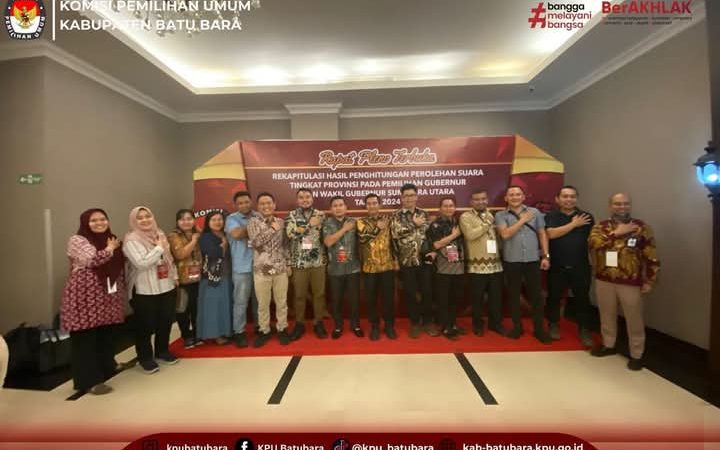 KPU Batu Bara Hadiri Rapat Rekapitulasi Hasil Penghitungan Perolehan suara di Tingkat Provinsi