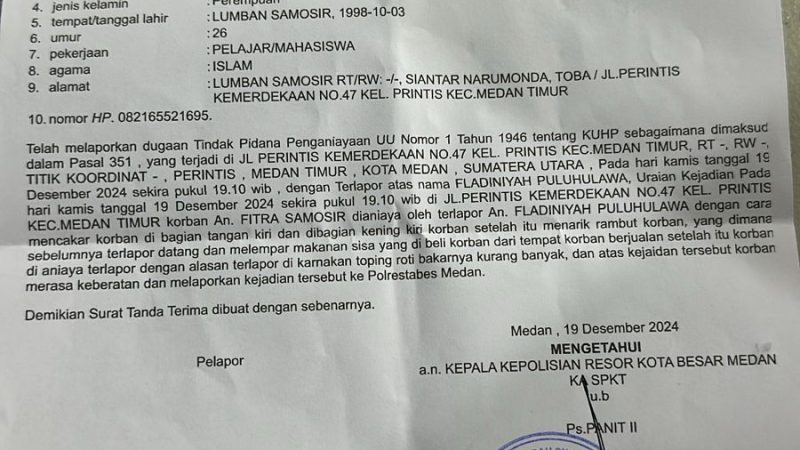 Dianiaya Pembeli, Pekerja Mchery Burger Lapor Ke Polrestabes Medan