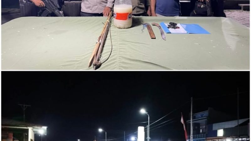 Polsek Nabire Barat Gelar Razia Kendaraan, Amankan Sajam dan Puluhan Kendaraan.