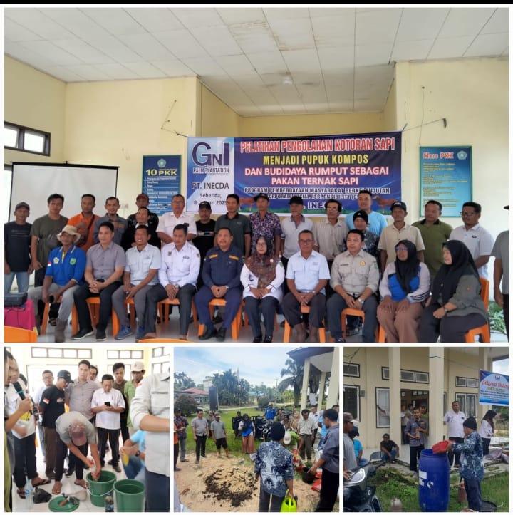 PT. Inecda Gelar Pelatihan Pengolahan Kotoran Sapi dan Budidaya Rumput Sebagai Pakan Sapi kepada Masyarakat Sekitar Binaan Perusahaan