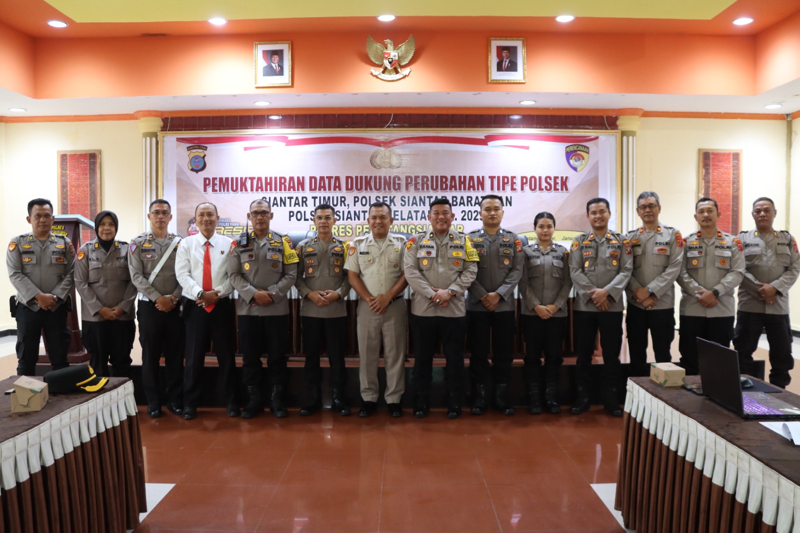 Polres Pematangsiantar Sambut Tim Pemuktahiran Data Dukungan Perubahan Tipe Tiga Polsek T.A 2025