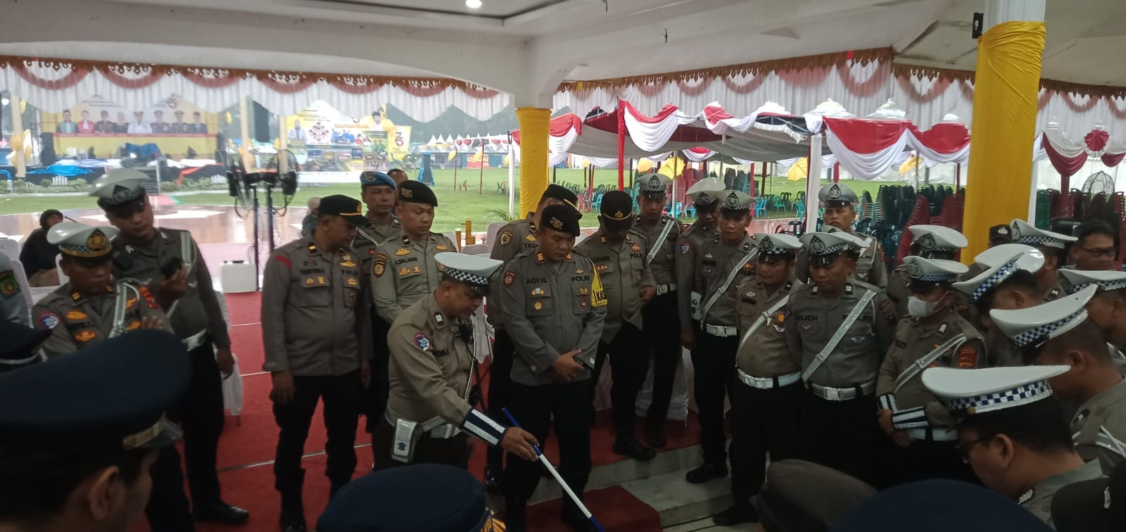 Polres Langkat Laksanakan Pengamanan Hut Langkat 275 di alun – alun T. Amir Hamzah.