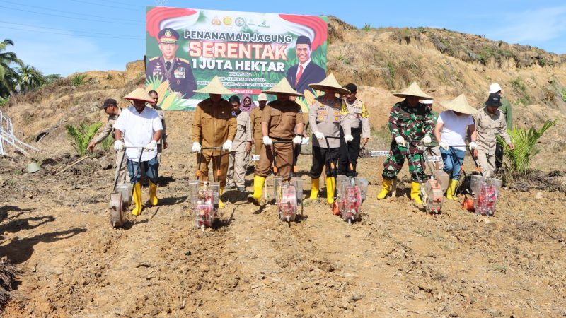 Penanaman Serentak Program 1 Juta Hektar Jagung Polres Aceh Barat