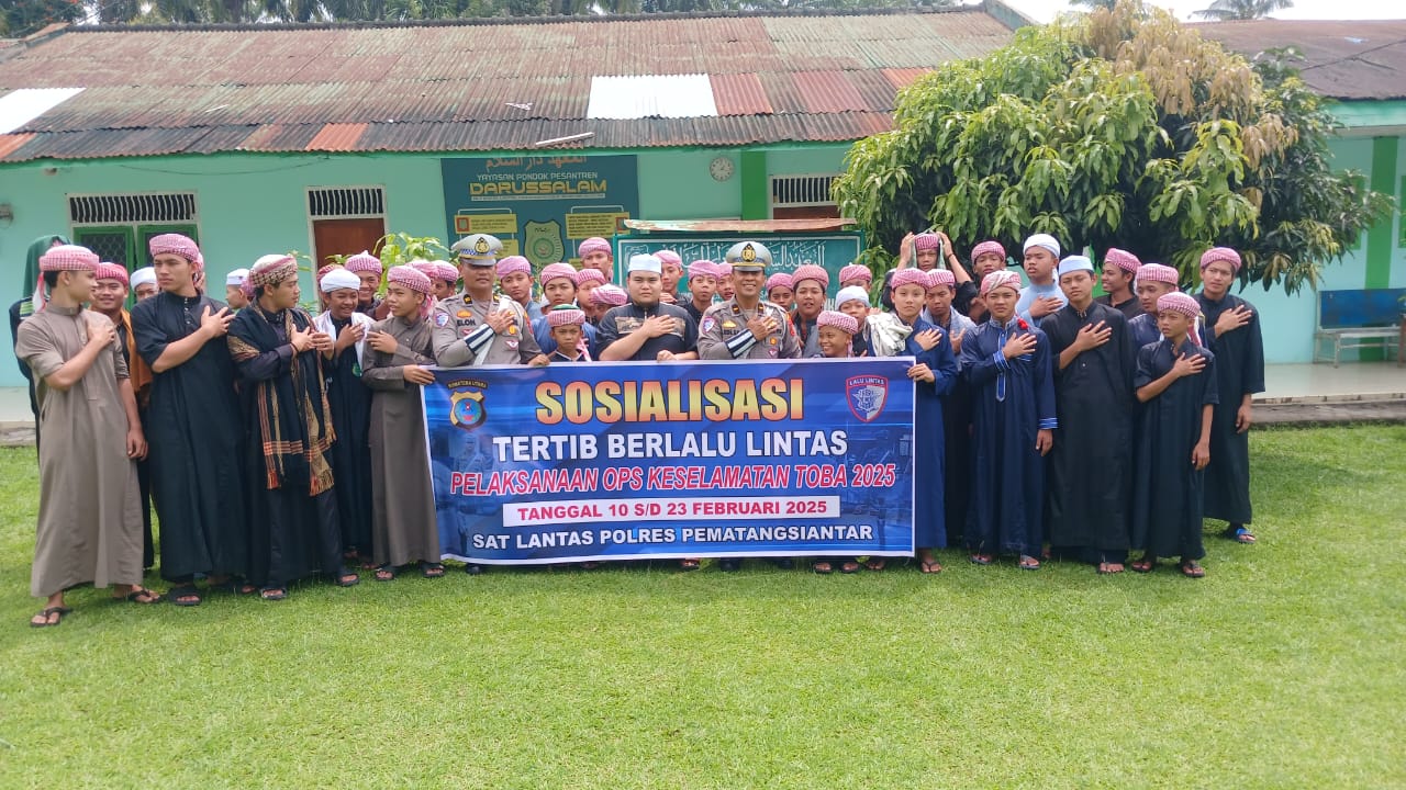Kembali, Sat Lantas Polres Pematangsiantar Sosialisasi Tertib Berlalulintas di Pesantren Darussalam