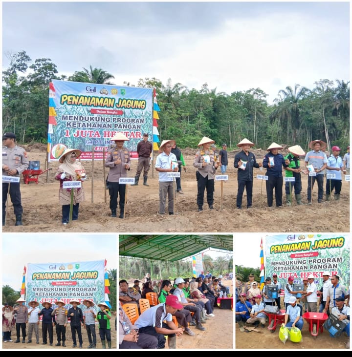 PT.Inecda Bersama Polres Inhu Tanam Jagung ” Dukung Program Ketahan Pangan Nasional Pemerintah”