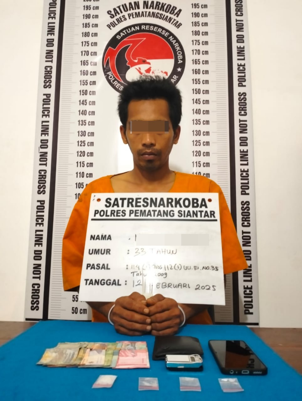 Polres Pematangsintar Ringkus Pelaku Pengedar Sabu 2.64 Gram di Jalan Ade Irna Suryani