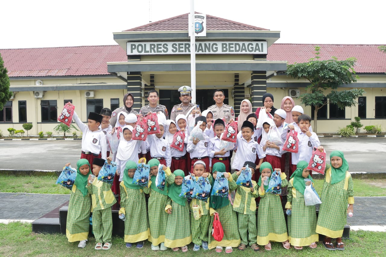 Polisi Ramah Anak, Polres Sergai Terima Kunjungan Yayasan Mauidzotul Hasanahtul Quro’ Sei Rampah